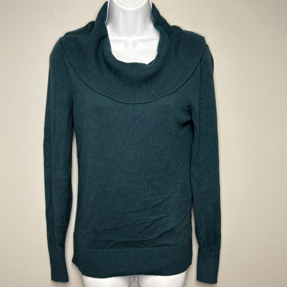 Banana Republic Angora Blend Cowl Neck Preppy Cozy Lightweight Blue Sweater XS